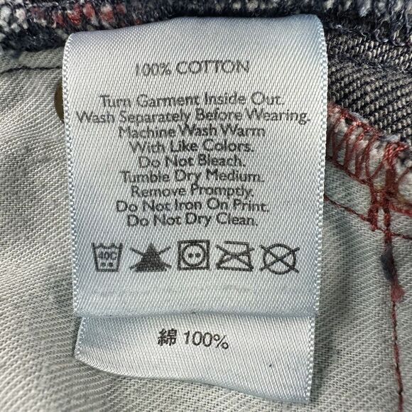 Eddie Bauer Jeans Womens 12 Modern Straight Aztec Embroidered Distressed Denim - Picture 16 of 16